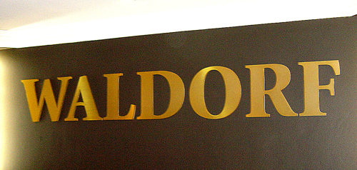 Waldorf Reception Sign