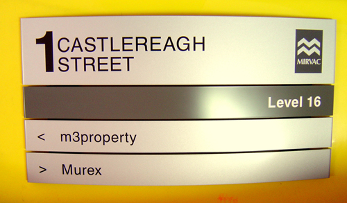 1 Castlereagh Reception Sign